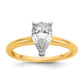 14k Two-tone 1 Ct. Certified Lab Grown Diamond VS/SI+ G+ Pear Solitare Engagement Ring