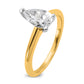 14k Two-tone 1 Ct. Certified Lab Grown Diamond VS/SI+ G+ Pear Solitare Engagement Ring