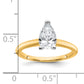 14k Two-tone 1 Ct. Certified Lab Grown Diamond VS/SI+ G+ Pear Solitare Engagement Ring