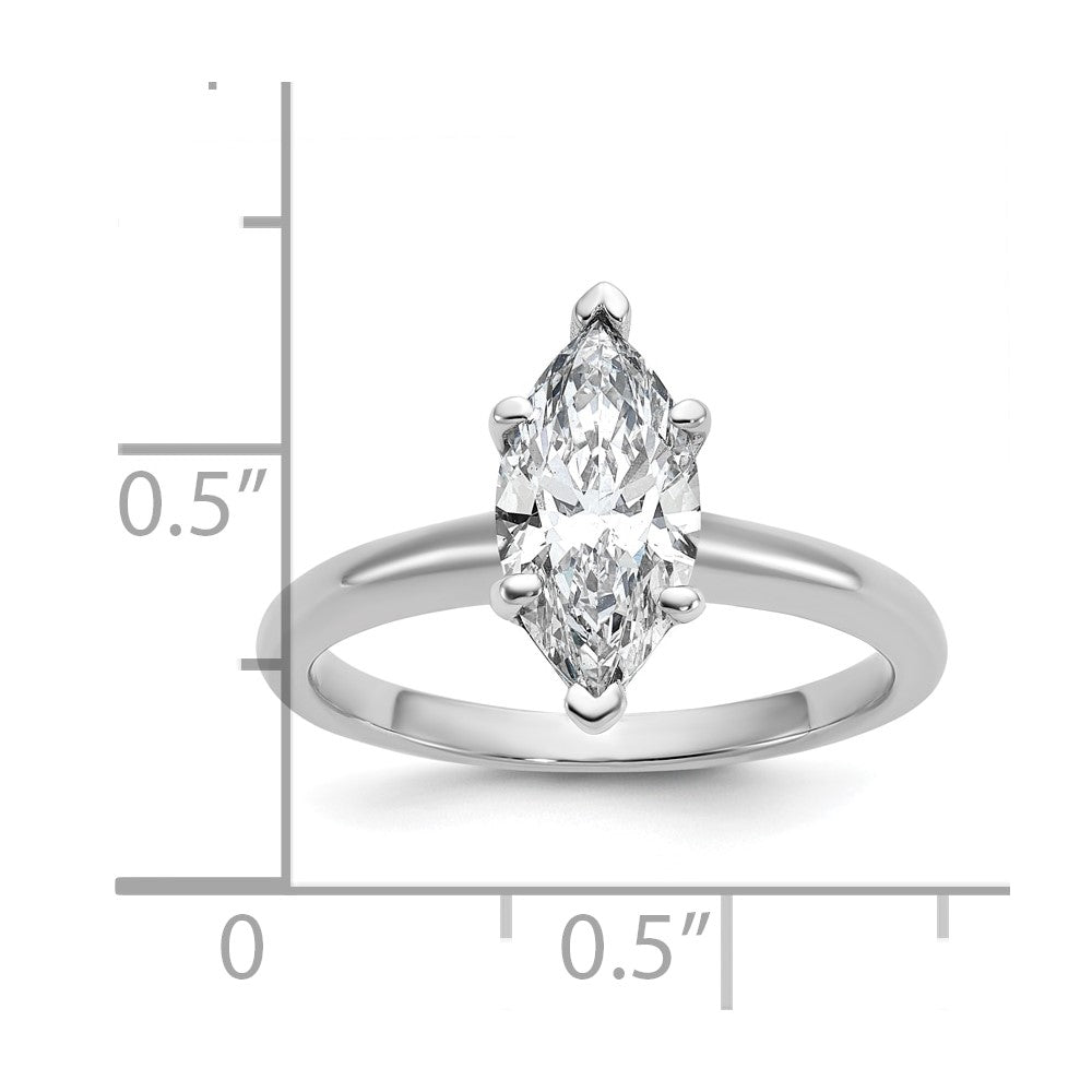 14k White Gold 1 1/2 Ct. Certified Lab Grown Diamond VS/SI+ G+ Marquise Solitare Engagement Ring