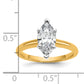 14k Two-tone 1 1/2 Ct. Certified Lab Grown Diamond VS/SI+ G+ Marquise Solitare Engagement Ring