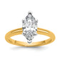 14k Two-tone 1 1/2 Ct. Lab Grown Diamond VS/SI+ G+ Marquise Solitare Engagement Ring