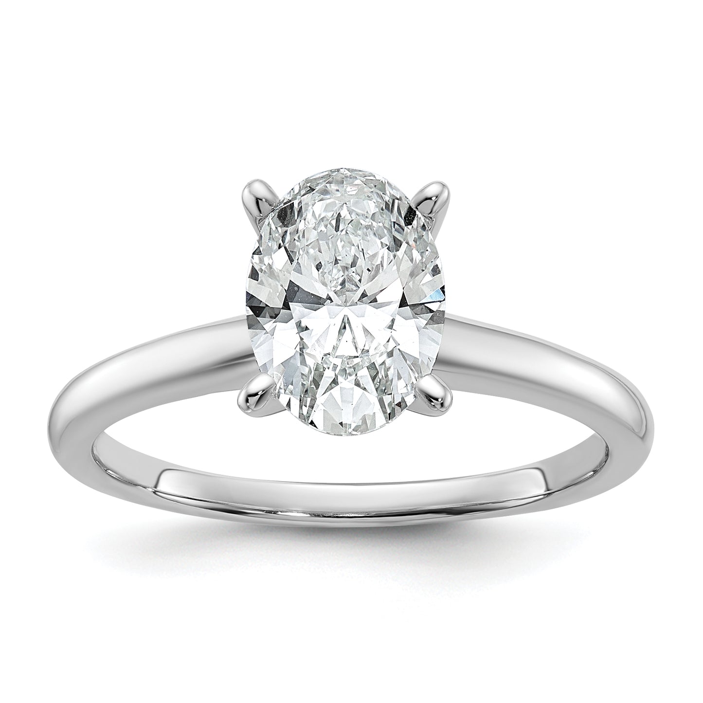 14k White Gold 1 1/2 Ct. Certified Lab Grown Diamond VS/SI+ G+ Oval Solitare Engagement Ring