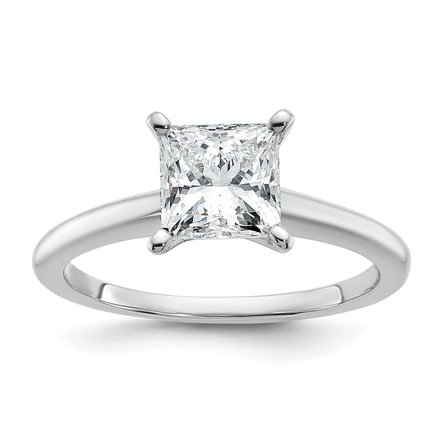 14k White Gold 1 1/2 Ct. Lab Grown Diamond VS/SI+ G+ Princess Solitare Engagement Ring