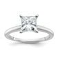 14k White Gold 1 1/2 Ct. Certified Lab Grown Diamond VS/SI+ G+ Princess Solitare Engagement Ring