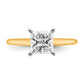 14k Two-tone 1 1/2 Ct. Certified Lab Grown Diamond VS/SI+ G+ Princess Solitare Engagement Ring