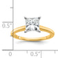 14k Two-tone 1 1/2 Ct. Lab Grown Diamond VS/SI+ G+ Princess Solitare Engagement Ring