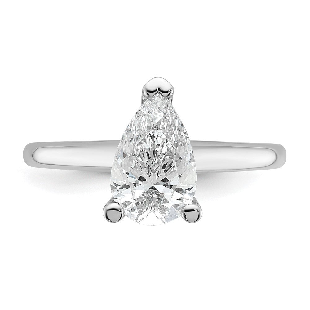 14k White Gold 1 1/2 Ct. Lab Grown Diamond VS/SI+ G+ Pear Solitare Engagement Ring
