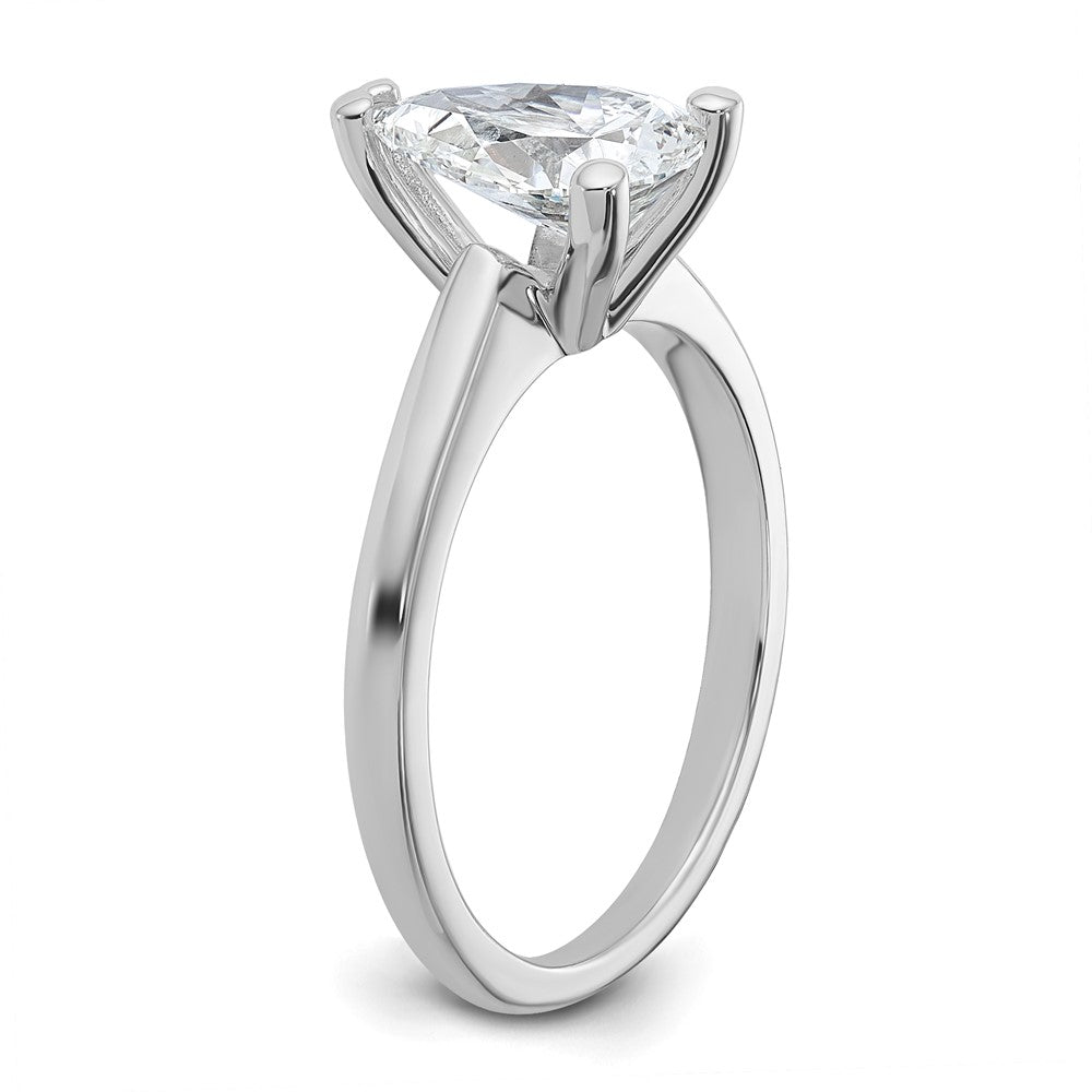 14k White Gold 1 1/2 Ct. Lab Grown Diamond VS/SI+ G+ Pear Solitare Engagement Ring