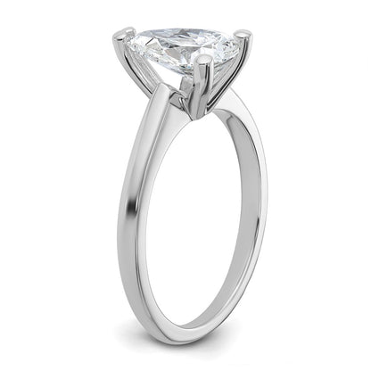 14k White Gold 1 1/2 Ct. Lab Grown Diamond VS/SI+ G+ Pear Solitare Engagement Ring