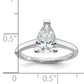 14k White Gold 1 1/2 Ct. Certified Lab Grown Diamond VS/SI+ G+ Pear Solitare Engagement Ring