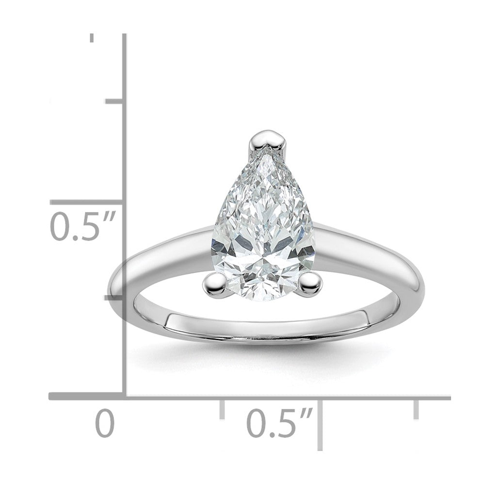 14k White Gold 1 1/2 Ct. Lab Grown Diamond VS/SI+ G+ Pear Solitare Engagement Ring