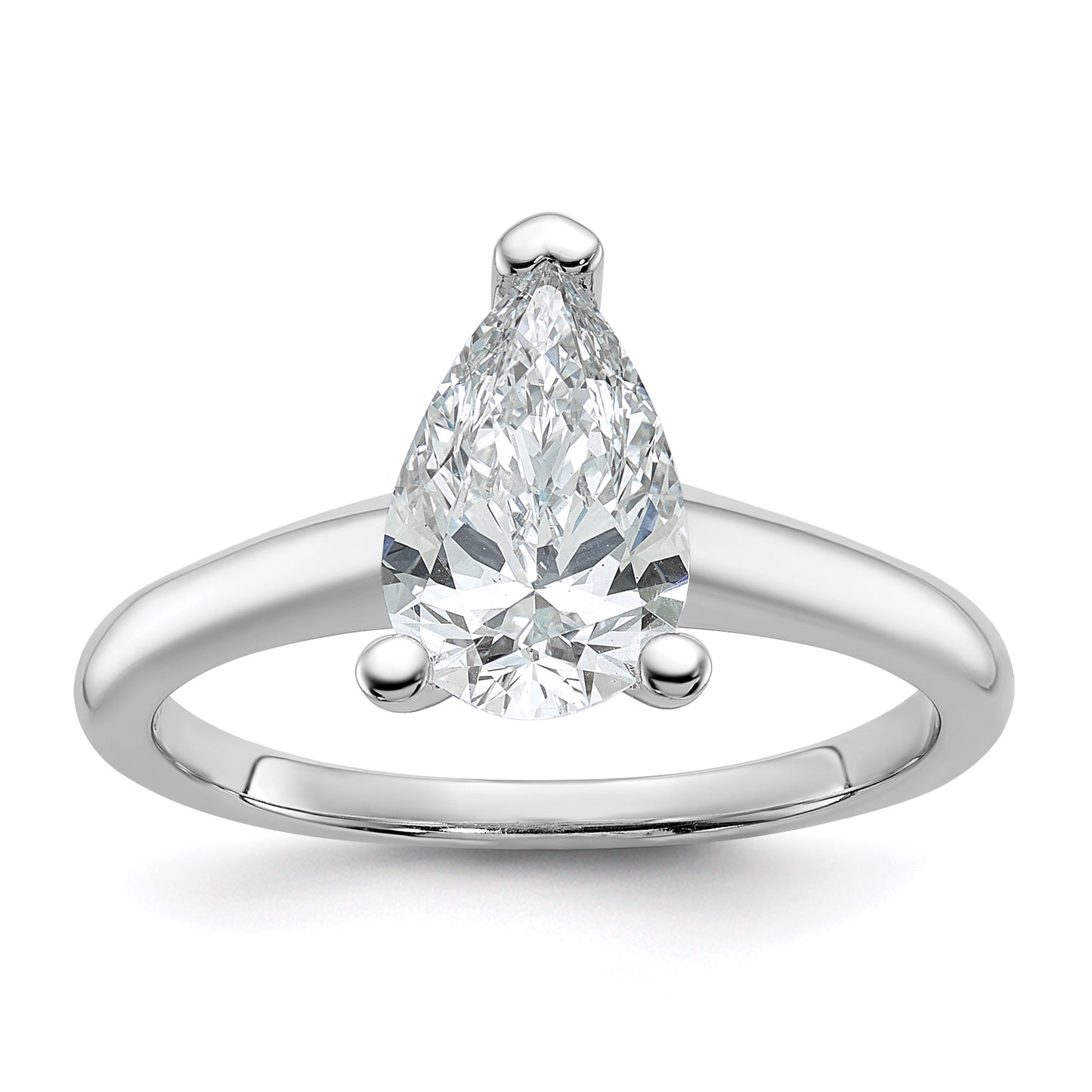 14k White Gold 1 1/2 Ct. Certified Lab Grown Diamond VS/SI+ G+ Pear Solitare Engagement Ring