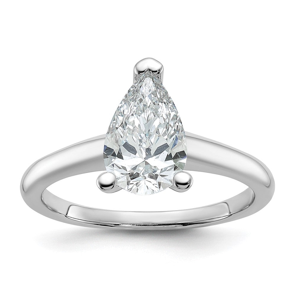 14k White Gold 1 1/2 Ct. Lab Grown Diamond VS/SI+ G+ Pear Solitare Engagement Ring