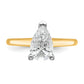 14k Two-tone 1 1/2 Ct. Certified Lab Grown Diamond VS/SI+ G+ Pear Solitare Engagement Ring