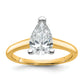 14k Two-tone 1 1/2 Ct. Lab Grown Diamond VS/SI+ G+ Pear Solitare Engagement Ring