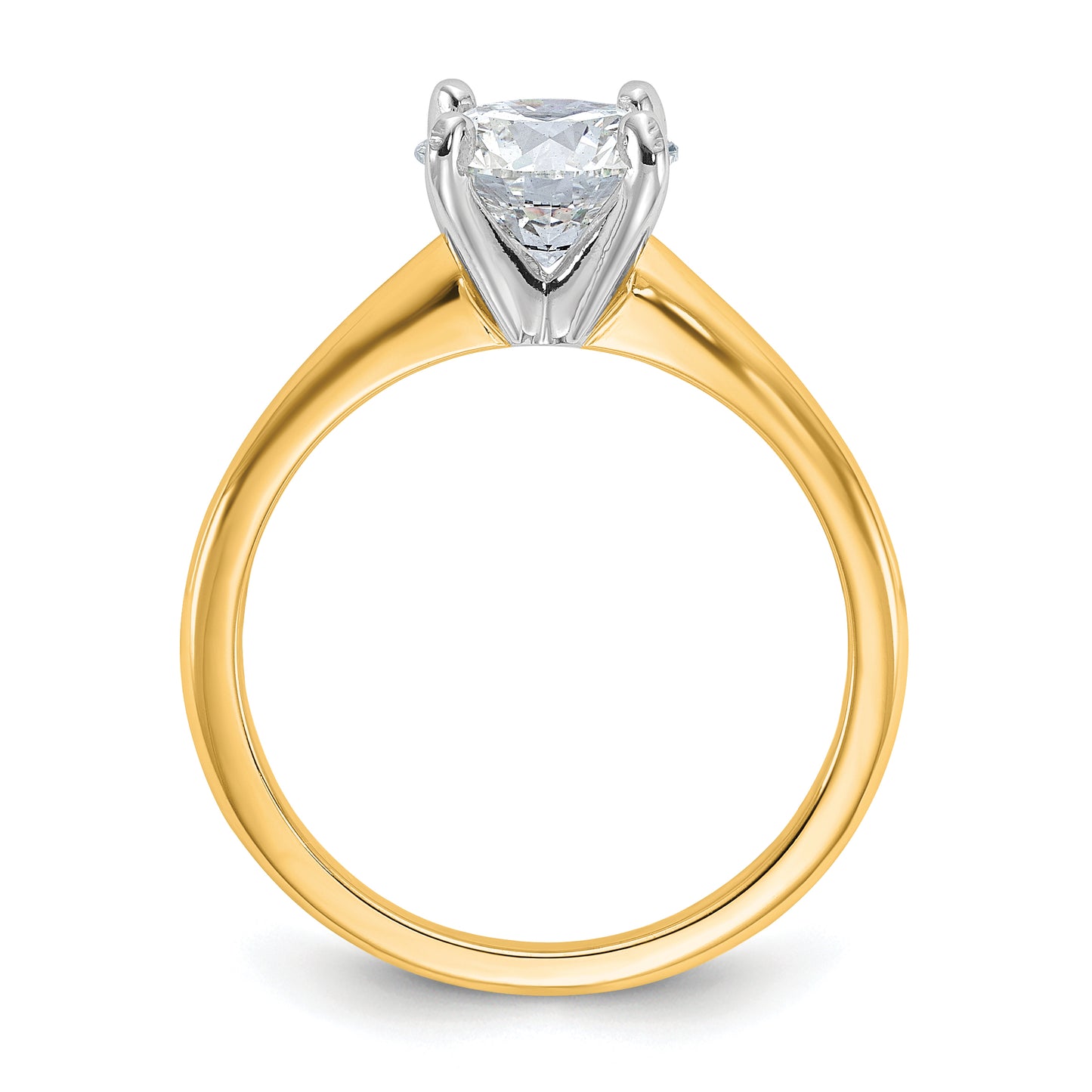 14k Two-tone 1 1/2 Ct. Lab Grown Diamond VS/SI+ G+ Round Solitaire Engagement Ring