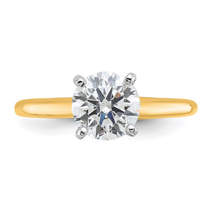 14k Two-tone 1 1/2 Ct. Certified Lab Grown Diamond VS/SI+ G+ Round Solitaire Engagement Ring