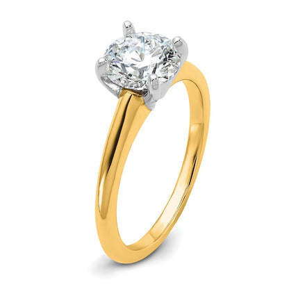 14k Two-tone 1 1/2 Ct. Certified Lab Grown Diamond VS/SI+ G+ Round Solitaire Engagement Ring