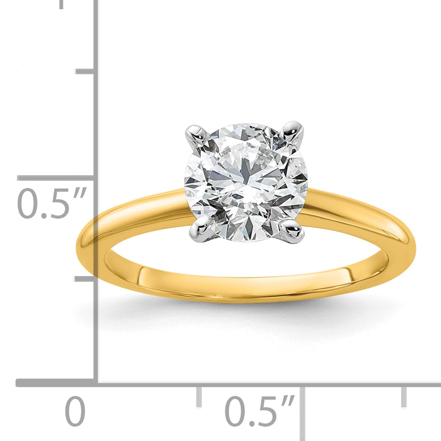 14k Two-tone 1 1/2 Ct. Lab Grown Diamond VS/SI+ G+ Round Solitaire Engagement Ring