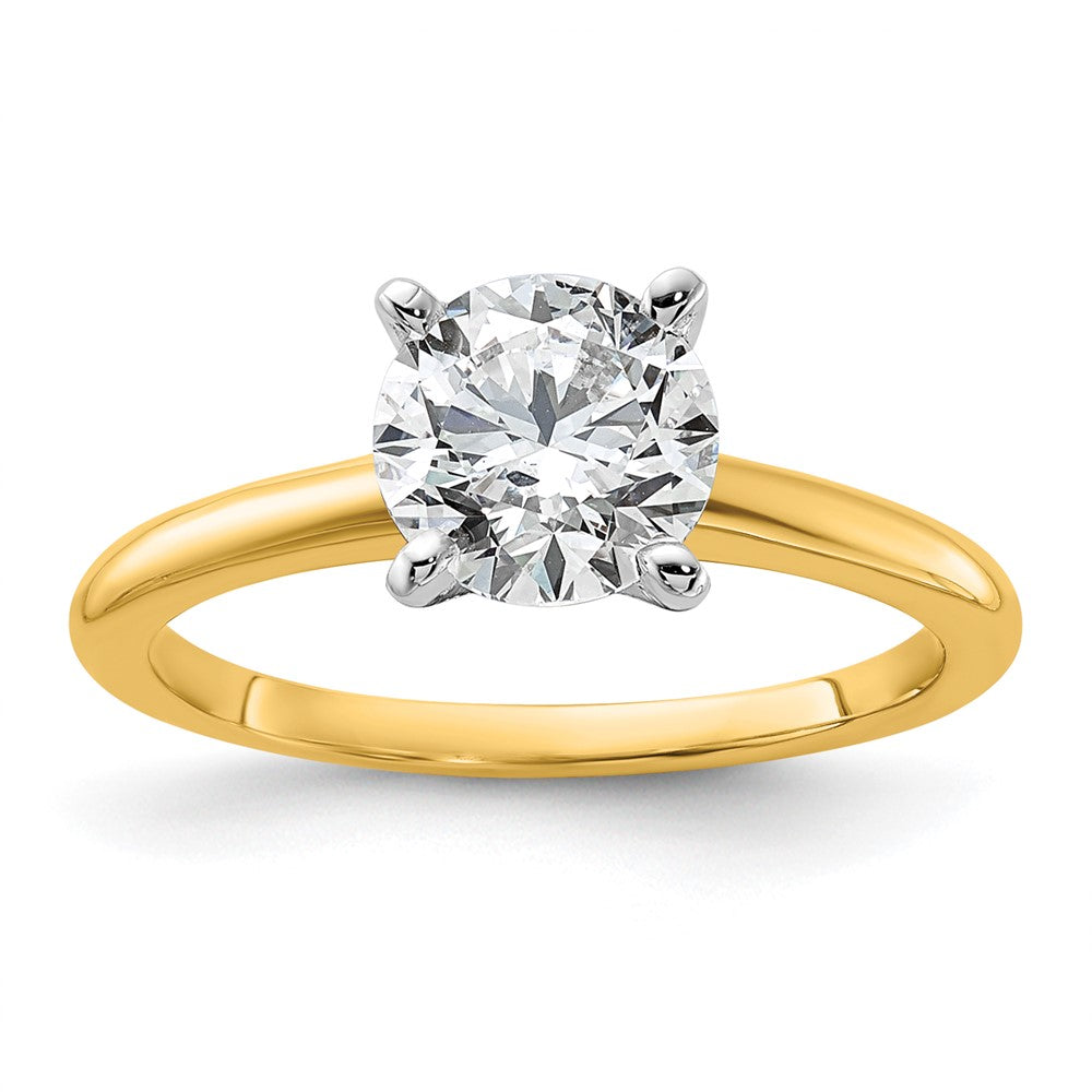 14k Two-tone 1 1/2 Ct. Certified Lab Grown Diamond VS/SI+ G+ Round Solitaire Engagement Ring