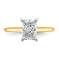 14k Two-tone 1 1/2 Ct. Lab Grown Diamond VS/SI+ G+ Radiant Solitare Engagement Ring