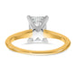 14k Two-tone 1 1/2 Ct. Certified Lab Grown Diamond VS/SI+ G+ Radiant Solitare Engagement Ring