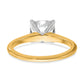 14k Two-tone 2 Ct. Certified Lab Grown Diamond VS/SI+ G+ Cushion Solitare Engagement Ring