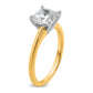 14k Two-tone 2 Ct. Certified Lab Grown Diamond VS/SI+ G+ Cushion Solitare Engagement Ring