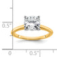 14k Two-tone 2 Ct. Certified Lab Grown Diamond VS/SI+ G+ Cushion Solitare Engagement Ring