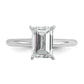 14k White Gold 2 Ct. Certified Lab Grown Diamond VS/SI+ G+ Emerald Solitare Engagement Ring