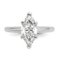 14k White Gold 2 Ct. Certified Lab Grown Diamond VS/SI+ G+ Marquise Solitare Engagement Ring