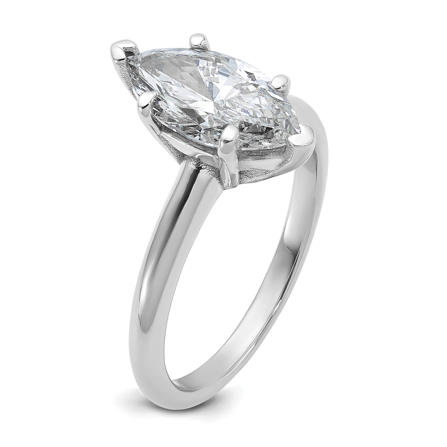 14k White Gold 2 Ct. Certified Lab Grown Diamond VS/SI+ G+ Marquise Solitare Engagement Ring