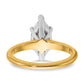 14k Two-tone 2 Ct. Certified Lab Grown Diamond VS/SI+ G+ Marquise Solitare Engagement Ring