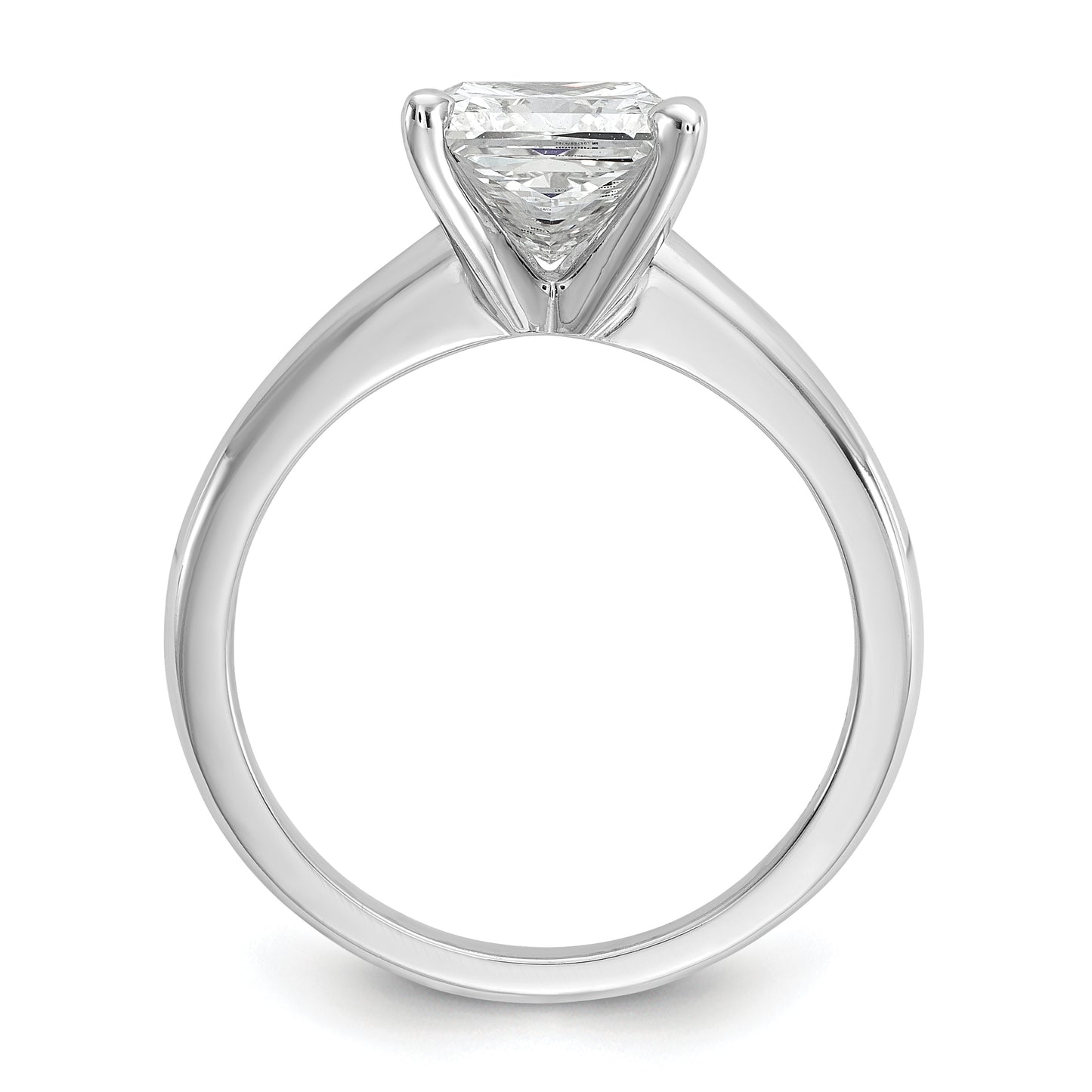 14k White Gold 2 Ct. Lab Grown Diamond VS/SI+ G+ Princess Solitare Engagement Ring