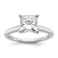 14k White Gold 2 Ct. Lab Grown Diamond VS/SI+ G+ Princess Solitare Engagement Ring