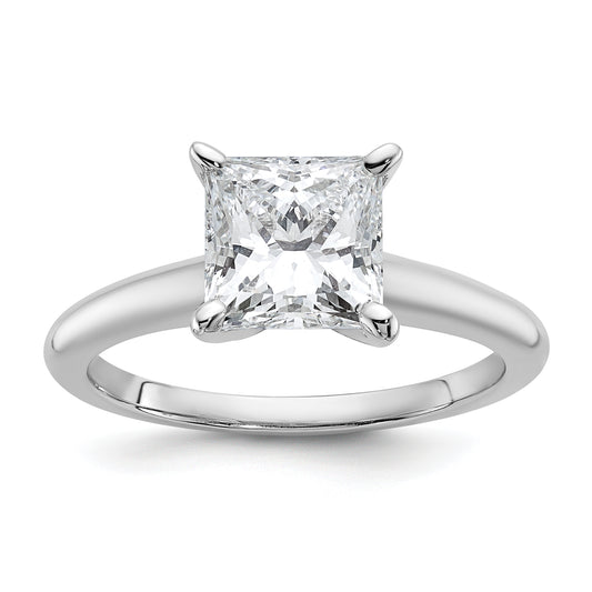 14k White Gold 2 Ct. Lab Grown Diamond VS/SI+ G+ Princess Solitare Engagement Ring