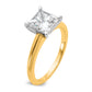 14k Two-tone 2 Ct. Certified Lab Grown Diamond VS/SI+ G+ Princess Solitare Engagement Ring