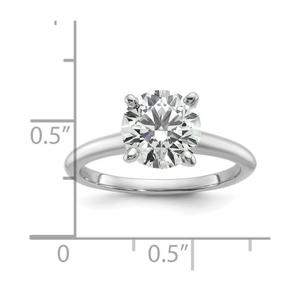 14k White Gold 2 Ct. Lab Grown Diamond VS/SI+ G+ Round Solitaire Engagement Ring