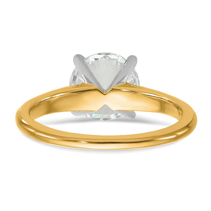 14k Two-tone 2 Ct. Certified Complete Lab Grown Diamond VS/SI+ G+ Round Solitaire Engagement Ring