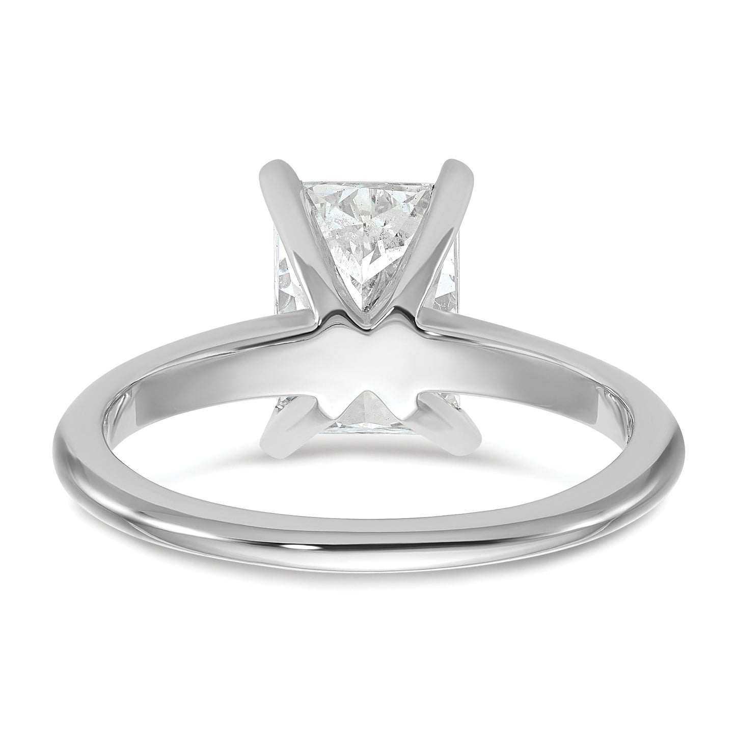 14k White Gold 2 Ct. Lab Grown Diamond VS/SI+ G+ Radiant Solitare Engagement Ring