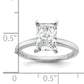 14k White Gold 2 Ct. Certified Lab Grown Diamond VS/SI+ G+ Radiant Solitare Engagement Ring