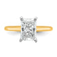 14k Two-tone 2 Ct. Certified Lab Grown Diamond VS/SI+ G+ Radiant Solitare Engagement Ring