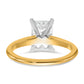 14k Two-tone 2 Ct. Lab Grown Diamond VS/SI+ G+ Radiant Solitare Engagement Ring