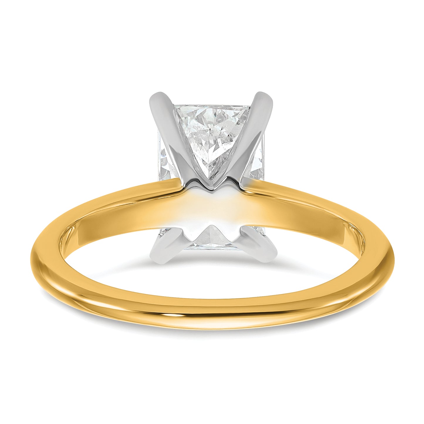 14k Two-tone 2 Ct. Lab Grown Diamond VS/SI+ G+ Radiant Solitare Engagement Ring