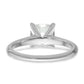 14k White Gold 2 1/2 Ct. Lab Grown Diamond VS/SI+ G+ Cushion Solitare Engagement Ring