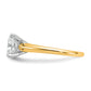 14k Two-tone 2 1/2 Ct. Certified Lab Grown Diamond VS/SI+ G+ Cushion Solitare Engagement Ring