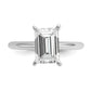 14k White Gold 2 1/2 Ct. Certified Lab Grown Diamond VS/SI+ G+ Emerald Solitare Engagement Ring