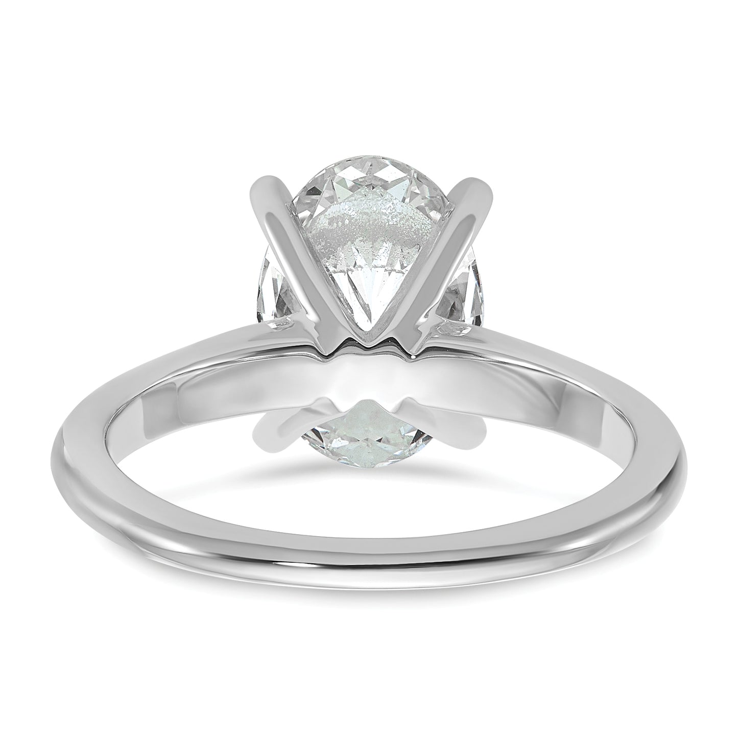 14k White Gold 2 1/2 Ct. Lab Grown Diamond VS/SI+ G+ Oval Solitare Engagement Ring