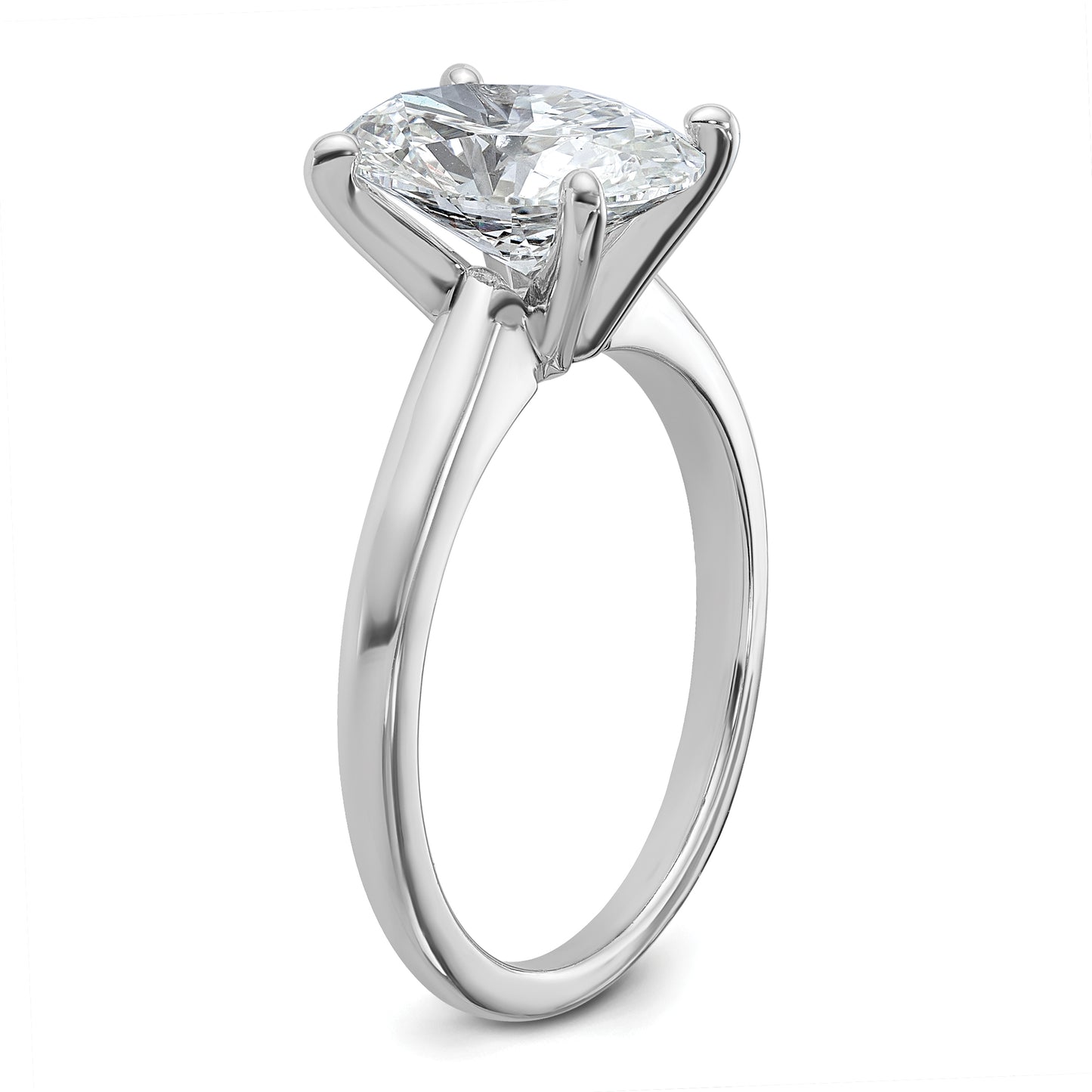 14k White Gold 2 1/2 Ct. Lab Grown Diamond VS/SI+ G+ Oval Solitare Engagement Ring